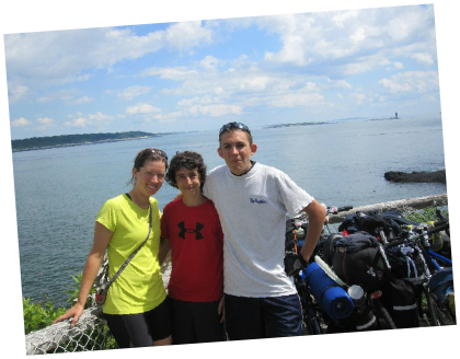Teen Treks Maine Coast bicycles along the shoreline of the Atlantic Ocean