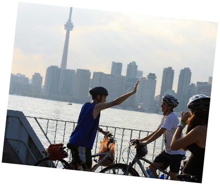 Teen Treks summer camp tours Toronto while bicycling around Lake Ontario