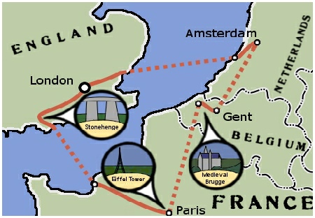 Teen Treks European Grand Tour summer camp visits England, France, Belgium, & the Netherlands during the bicycle tour