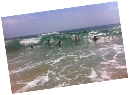 Teen Treks New England Coast takes a break from bicycling to go swimming